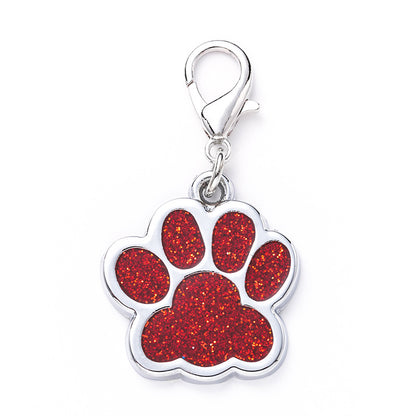 Zinc Alloy Identity Brand Glitter Footprint Engraving Dog Tag