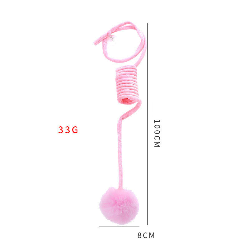 Cat Toy Self-Hi Sucker Spring Rabbit Hair Ball Interactive