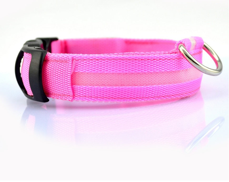 Nylon LED Pet Luminous Collar  Flashing Glow in Dark