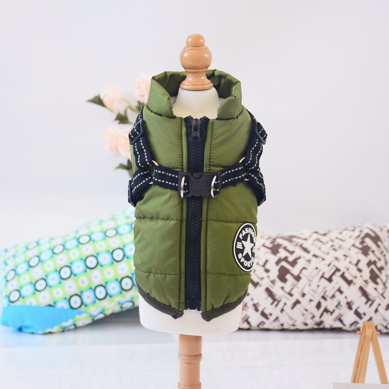 Waterproof Dog Winter Dog Coat With Harness