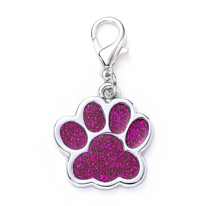 Zinc Alloy Identity Brand Glitter Footprint Engraving Dog Tag
