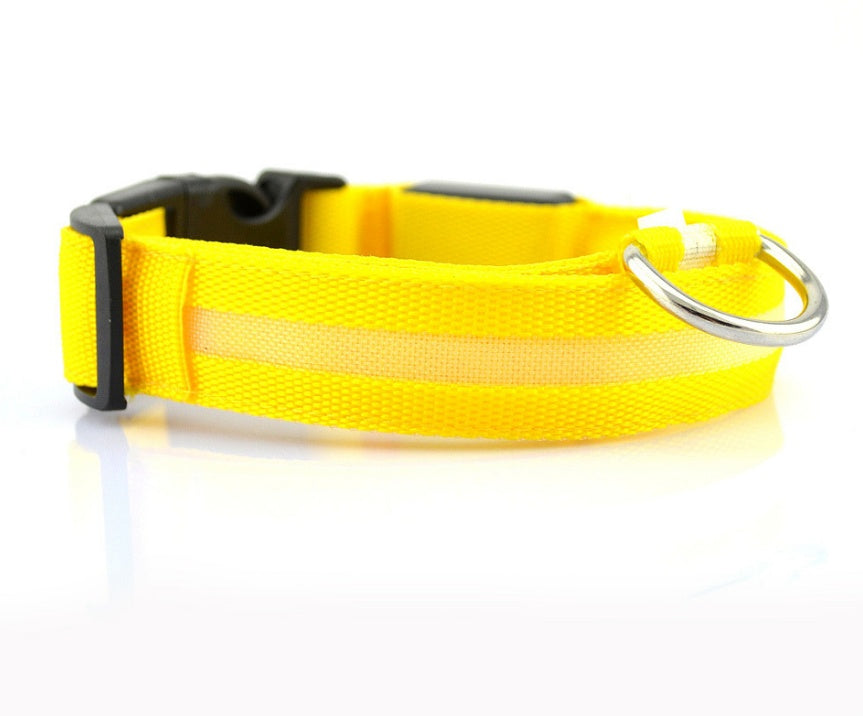 Nylon LED Pet Luminous Collar  Flashing Glow in Dark