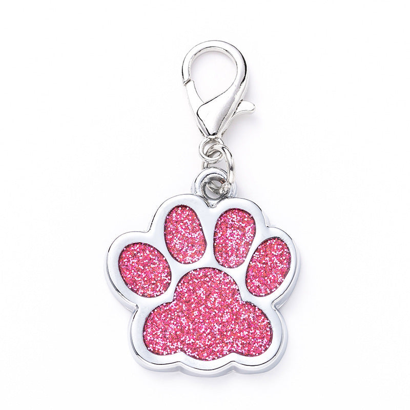Zinc Alloy Identity Brand Glitter Footprint Engraving Dog Tag