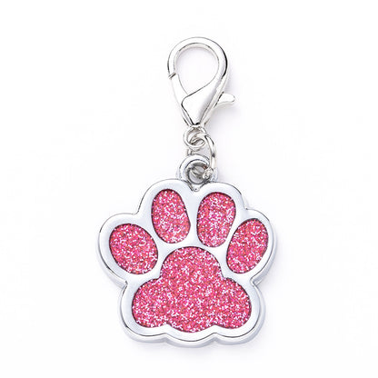 Zinc Alloy Identity Brand Glitter Footprint Engraving Dog Tag