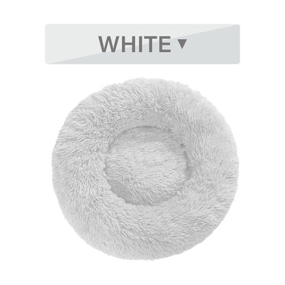 Fluffy Donut Dog Bed  Warm Soft Long Plush