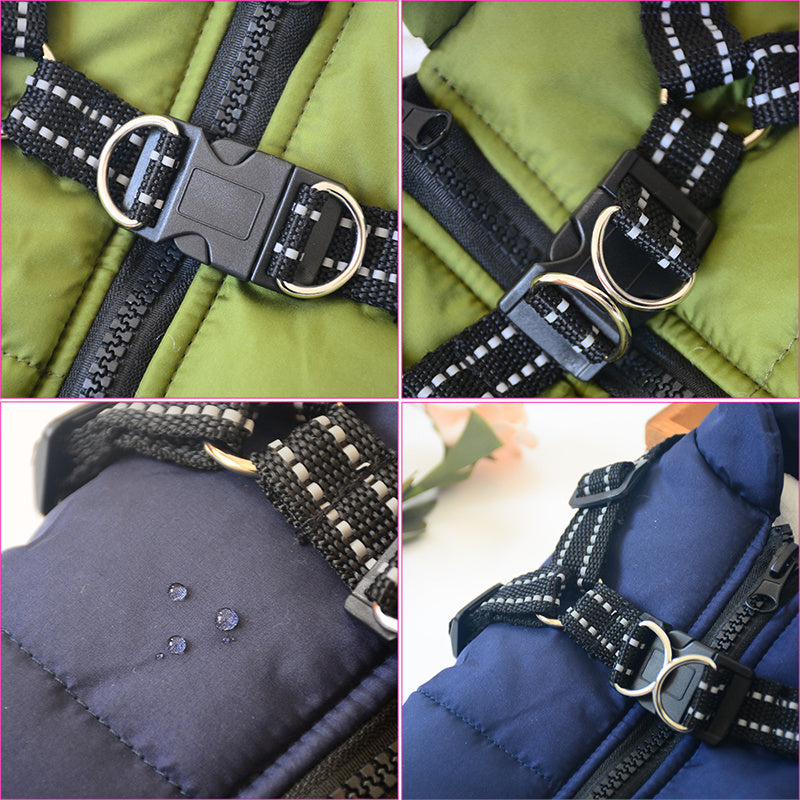 Waterproof Dog Winter Dog Coat With Harness