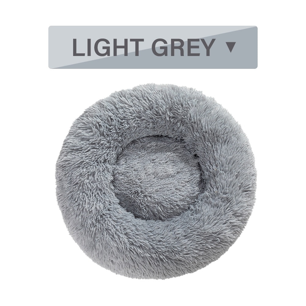 Fluffy Donut Dog Bed  Warm Soft Long Plush