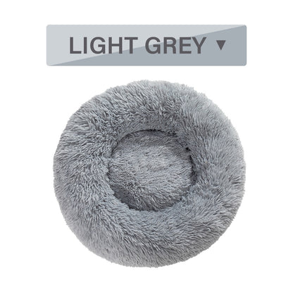 Fluffy Donut Dog Bed  Warm Soft Long Plush