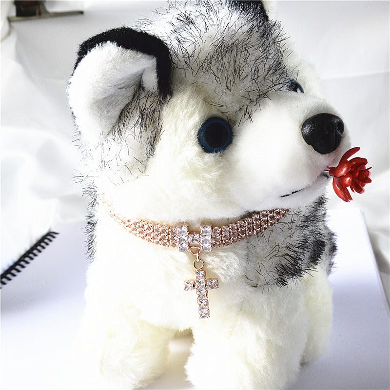 Pet Necklace/Cross Zircon  Diamond Cat And Dog Jewelry