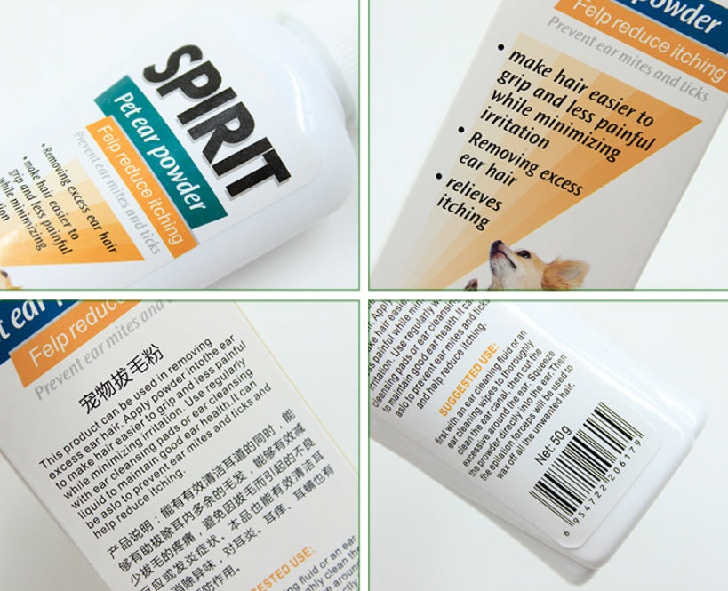 Dog plucking ear powder