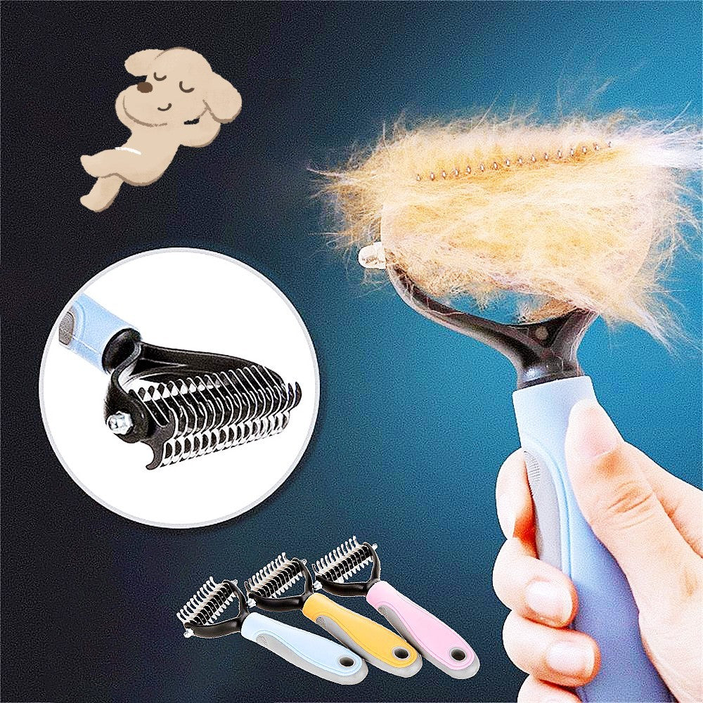 Stainless Double-sided Pet Brush Hair Removal Comb  Dematting