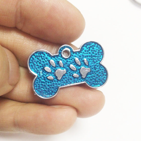 Zinc Alloy Identity Brand Glitter Footprint Engraving Dog Tag