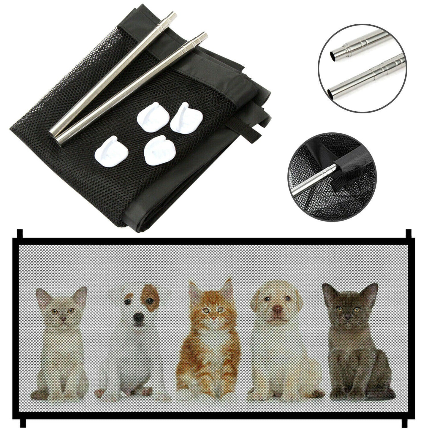 Dog Cat Baby Safety Gate Mesh Fence