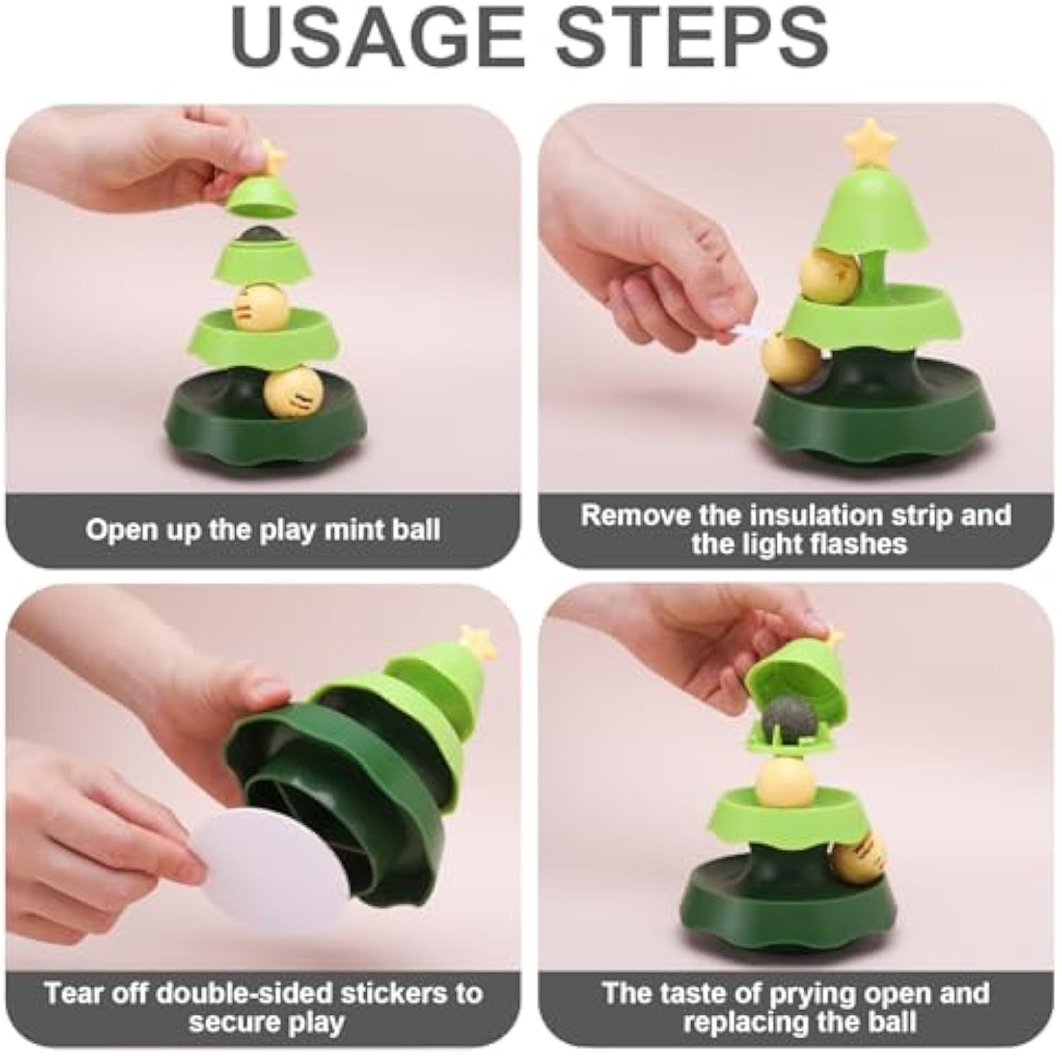 Christmas Tree Toy With Catnip Balls