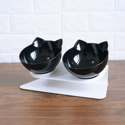 Inclined Food Cat/Dog Oblique Mouth Transparent Pet Bowl