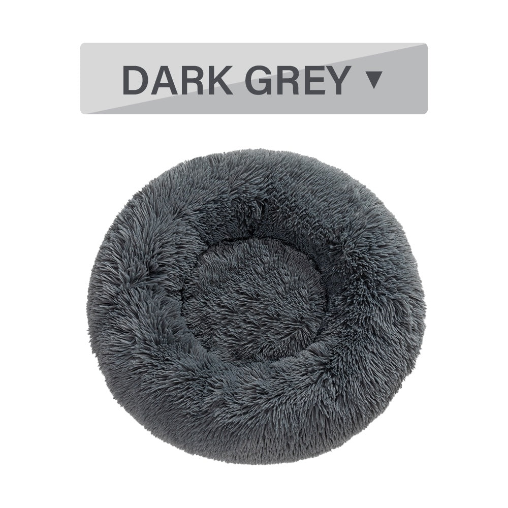 Fluffy Donut Dog Bed  Warm Soft Long Plush