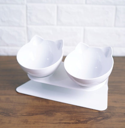 Inclined Food Cat/Dog Oblique Mouth Transparent Pet Bowl