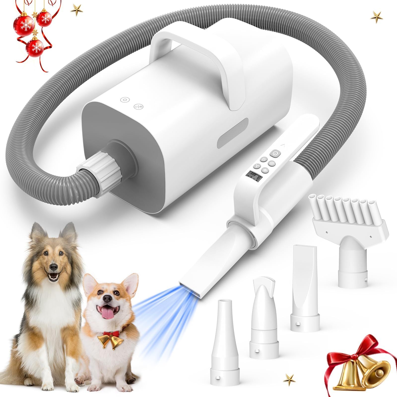 Pet Hair Dryer, 4-in-1 Smart Handle Pet Hair Dryer, 90 Ms High-speed Negative Ion Pet Hair Dryer