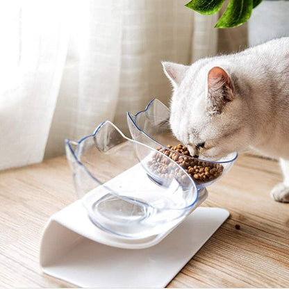 Non Slip Double Dog/Cat Bowl With Raised Stand