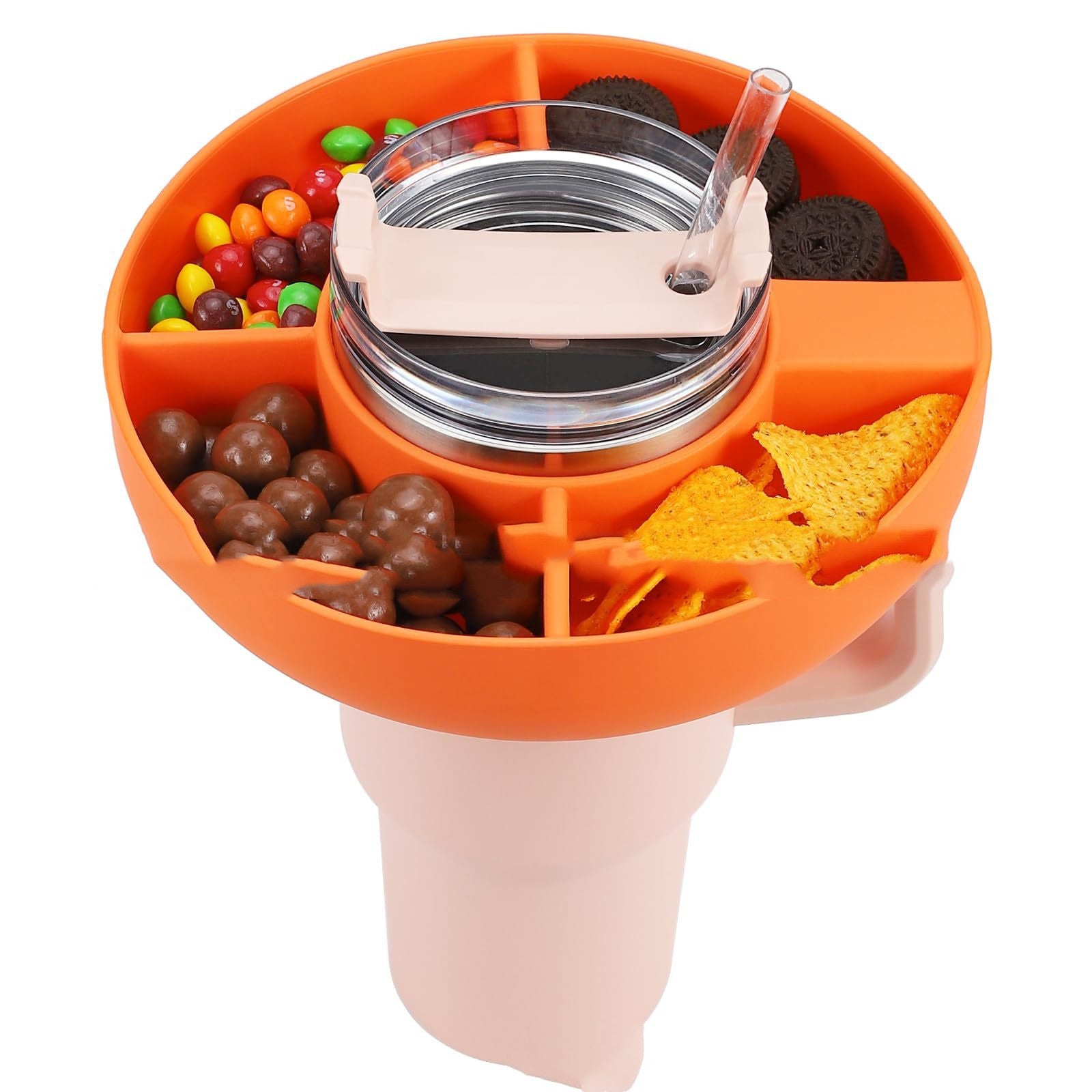 Reusable Snack Container 4 Compartment Snack Platters for 40 oz Cup