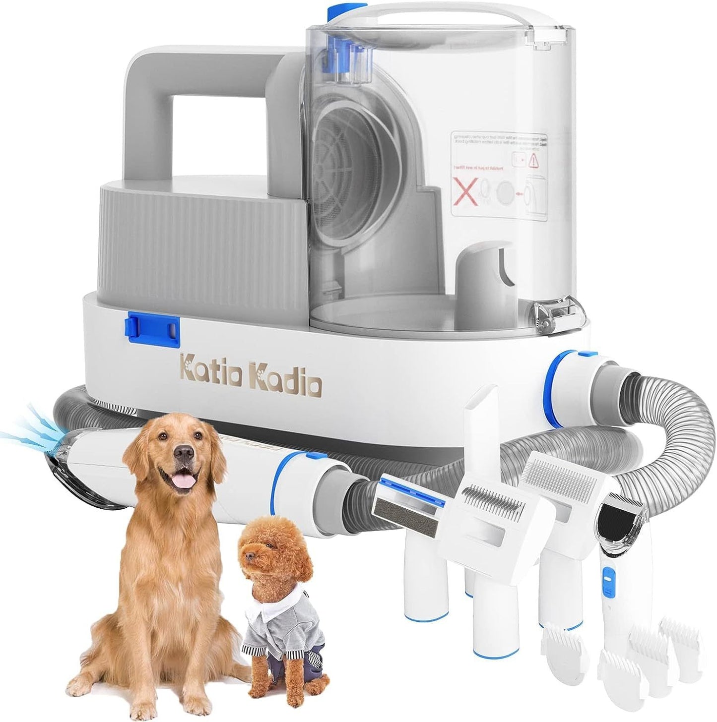 Pet Grooming Kit, 5 In 1 Dog Grooming Kit With 2 Suction Mode, Low Noise Dog Hair Remover