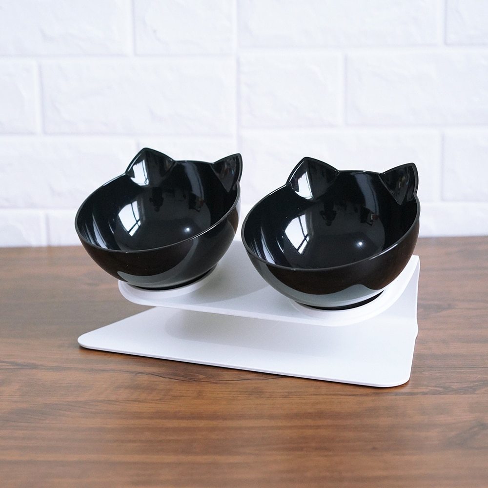 Non Slip Double Dog/Cat Bowl With Raised Stand