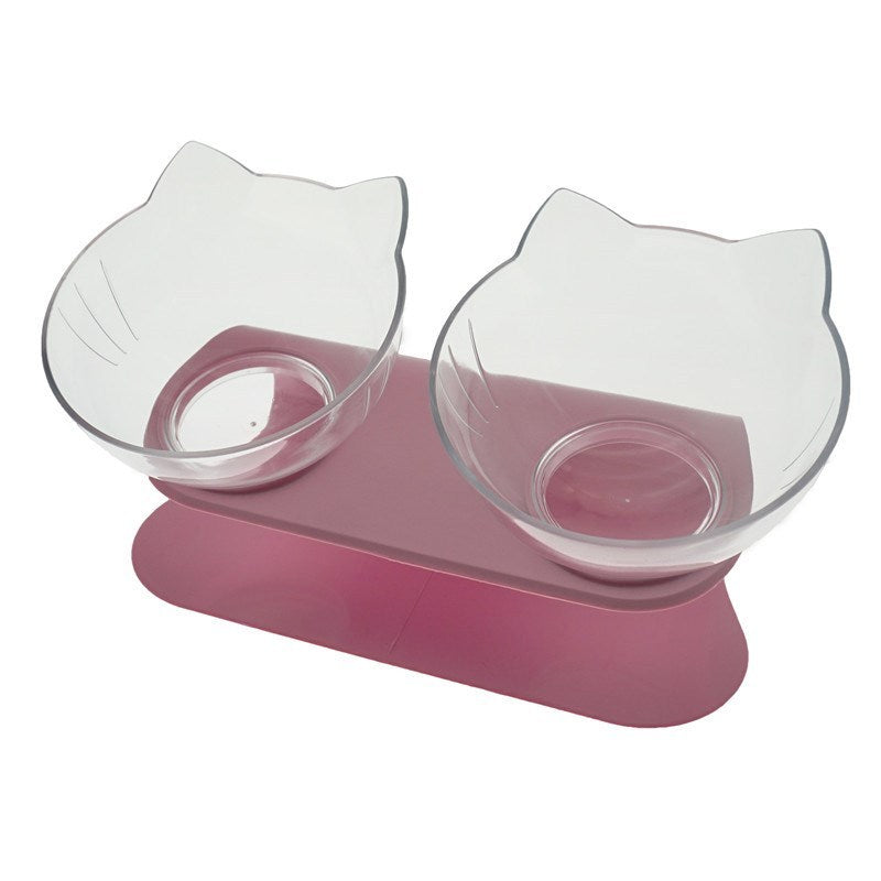 Non Slip Double Dog/Cat Bowl With Raised Stand