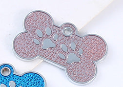 Zinc Alloy Identity Brand Glitter Footprint Engraving Dog Tag