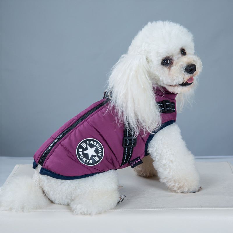 Waterproof Dog Winter Dog Coat With Harness