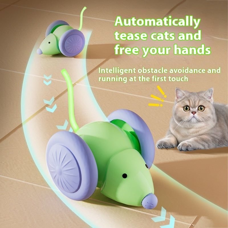 Cat Toy Electric Mouse Car - Automatic Teaser With Intelligent Obstacle Avoidance