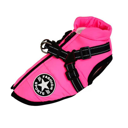 Waterproof Dog Winter Dog Coat With Harness
