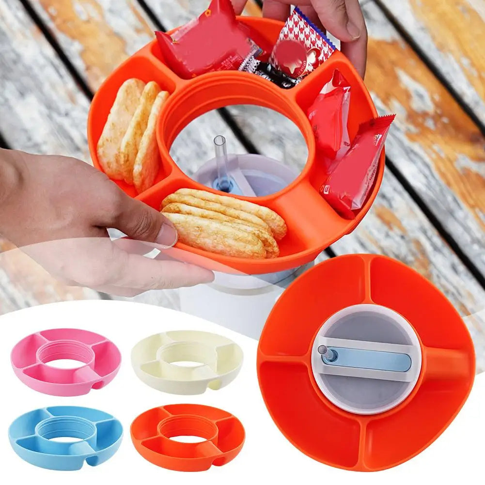 Reusable Snack Container 4 Compartment Snack Platters for 40 oz Cup