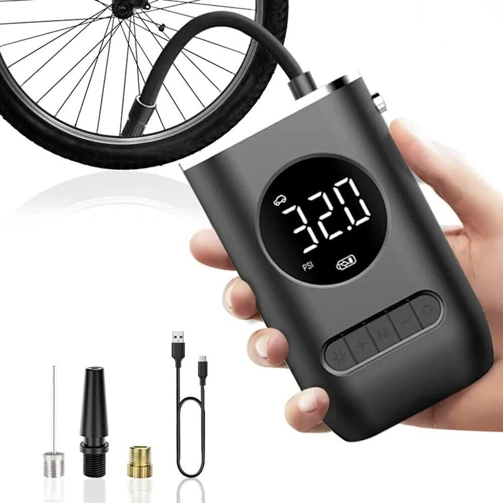 Portable Electric Inflator 150PSI Cordless Electric Ball Inflator Rechargeable Bicycle Air  Inflator With Digital LED Display
