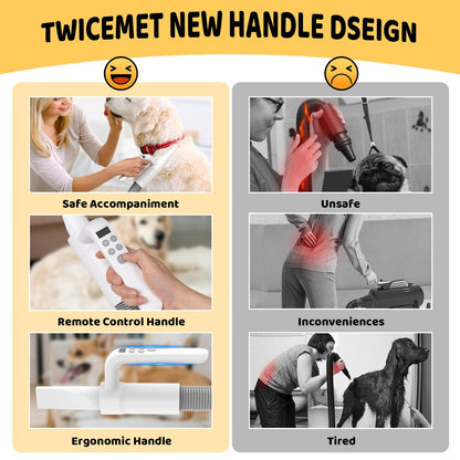 Pet Hair Dryer, 4-in-1 Smart Handle Pet Hair Dryer, 90 Ms High-speed Negative Ion Pet Hair Dryer