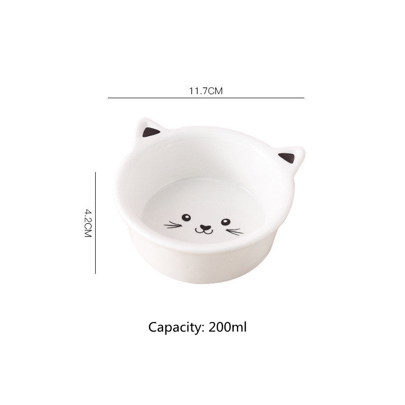 Ceramic Small Cat Face Shape Food Bowl