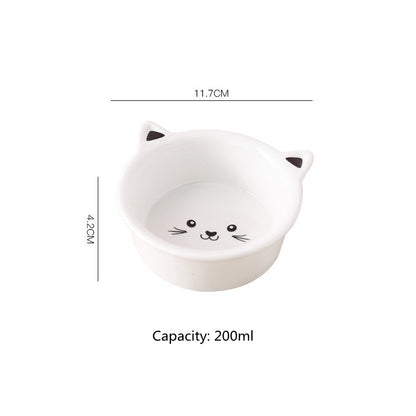 Ceramic Small Cat Face Shape Food Bowl