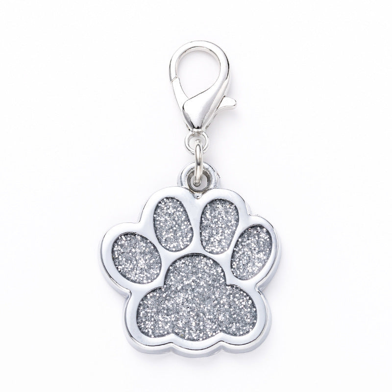 Zinc Alloy Identity Brand Glitter Footprint Engraving Dog Tag