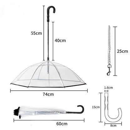 Dog's Transparent Umbrella With Chain