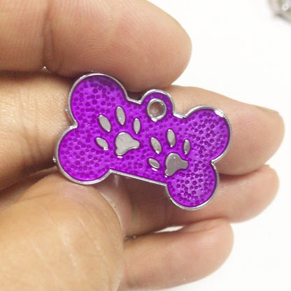 Zinc Alloy Identity Brand Glitter Footprint Engraving Dog Tag