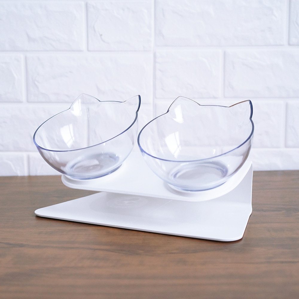 Non Slip Double Dog/Cat Bowl With Raised Stand