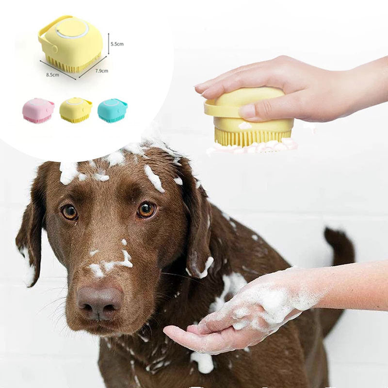 Silicone Dog Bath Massage Shampoo Cleaning Brush