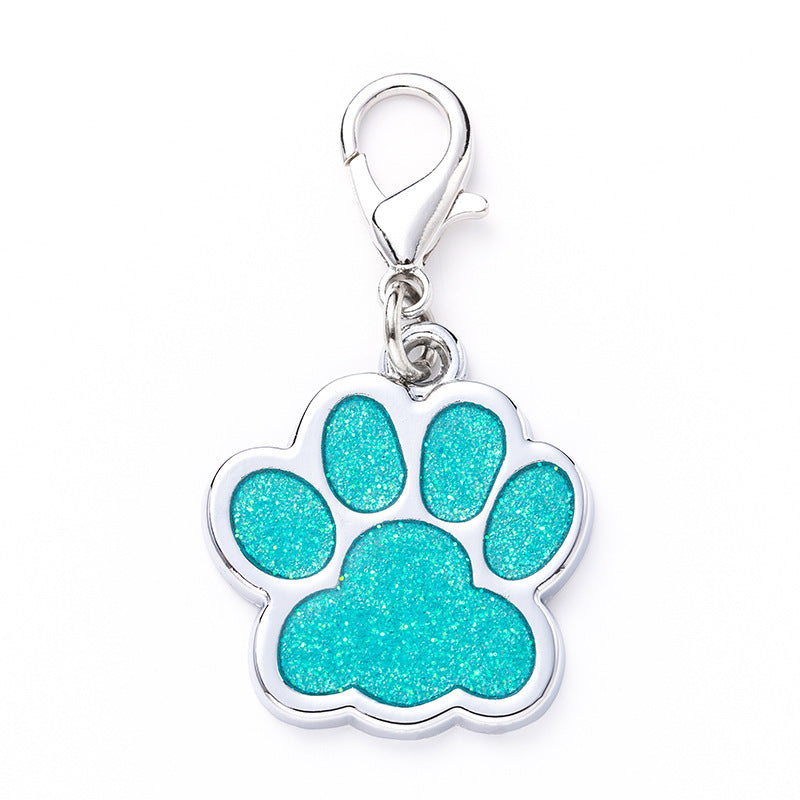 Zinc Alloy Identity Brand Glitter Footprint Engraving Dog Tag