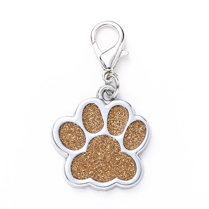 Zinc Alloy Identity Brand Glitter Footprint Engraving Dog Tag