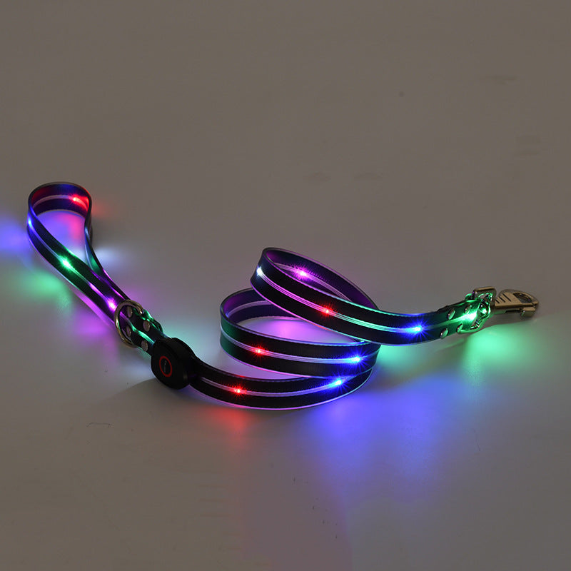 LED Collar Rechargeable Nylon Tow Rope
