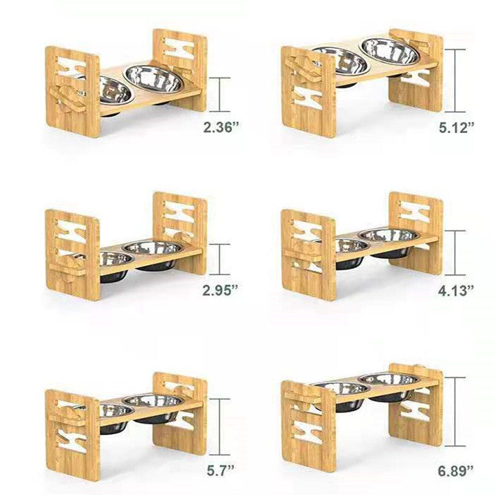 Dog Stainless Steel Double Bowl Folding