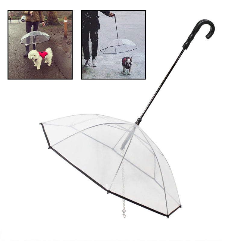 Dog's Transparent Umbrella With Chain