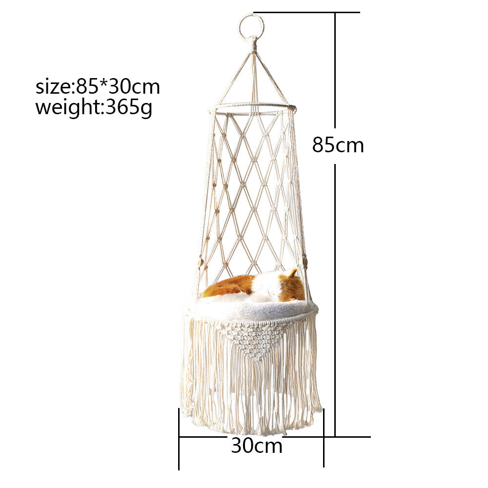 Macrame Hanging Cat Bed