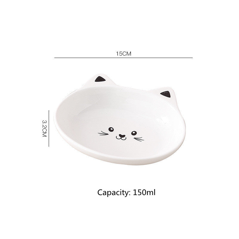 Ceramic Small Cat Face Shape Food Bowl