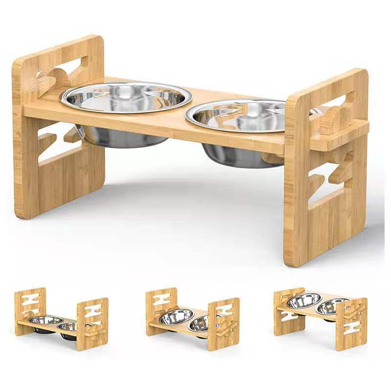 Dog Stainless Steel Double Bowl Folding