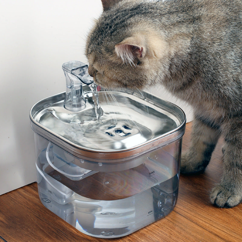 Cat Dog Stainless Steel Automatic Circulation Water Fountain  Dispenser